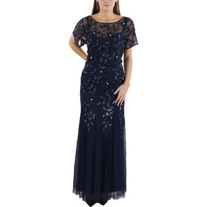 Adrianna Papell Navy Blue Embellished Dress
